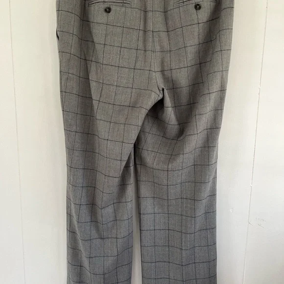 TALBOTS Windsor Gray Italian Plaid Trousers Pants 99% Wool 1% Spandex Size 14 - Picture 11 of 15